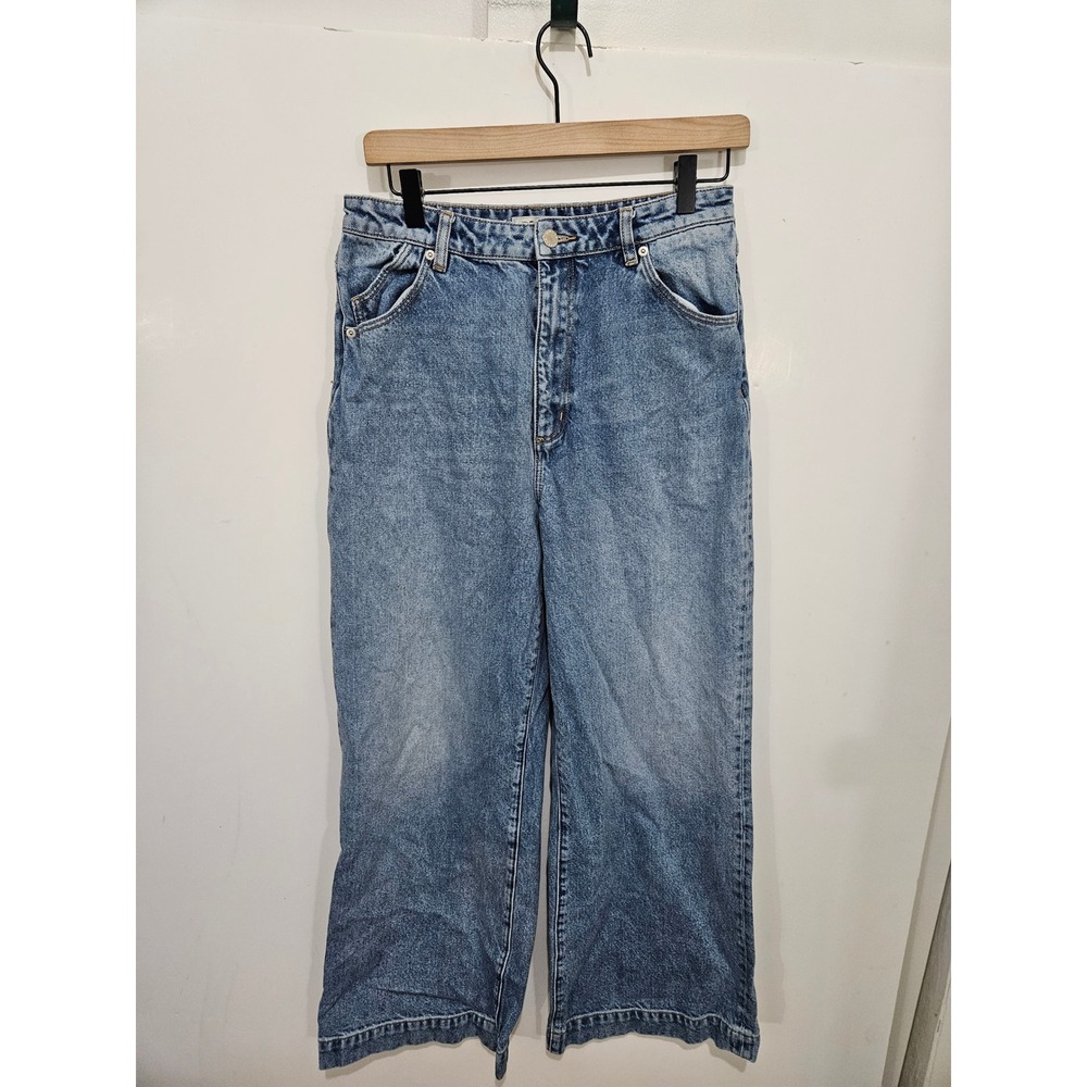 Rolla's High Rise Wide Leg Jeans Medium Wash Blue Denim Size 28